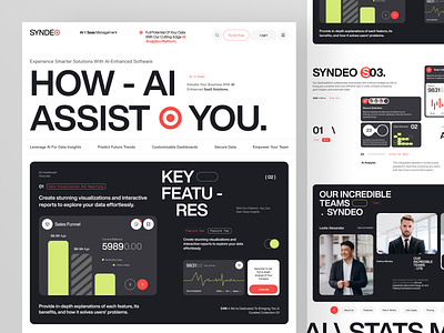 Syndeo - AI SaaS Website Design ai animation artificial intelligence business chart company landing landing page logo saas saas design ui ui design ux uxux website website design website for saas