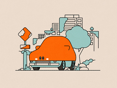 Kirby and the Forgotten Land adobe illustrator car editorial illustration kirby nintendo scene vehicle vignette