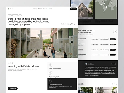 Real Estate Platform - Landing Page agency apartment architecture design homepage interface investing real estate landing page property property website real estate real estate website realestate realtor ui ux web design web designer website website design