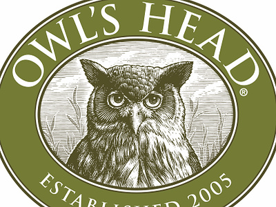 Owl's Head Logomark Illustrated by Steven Noble art artwork branding design engraving etching illustration illustrator line line art logo scratchboard steven noble woodcut