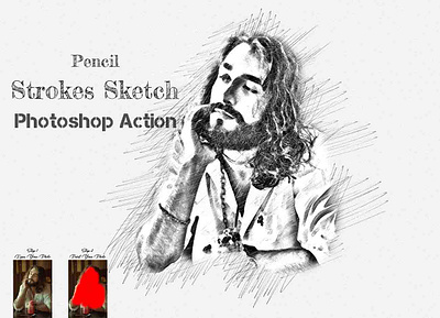 Pencil Strokes Sketch Photoshop Action style