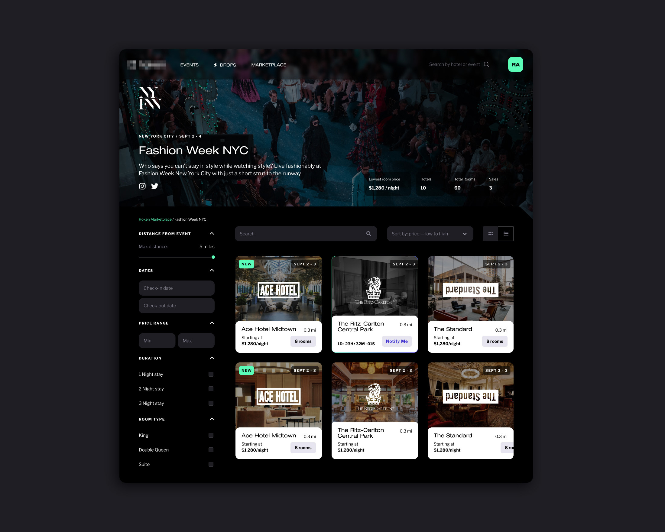 Example of Hotel Room Marketplace
