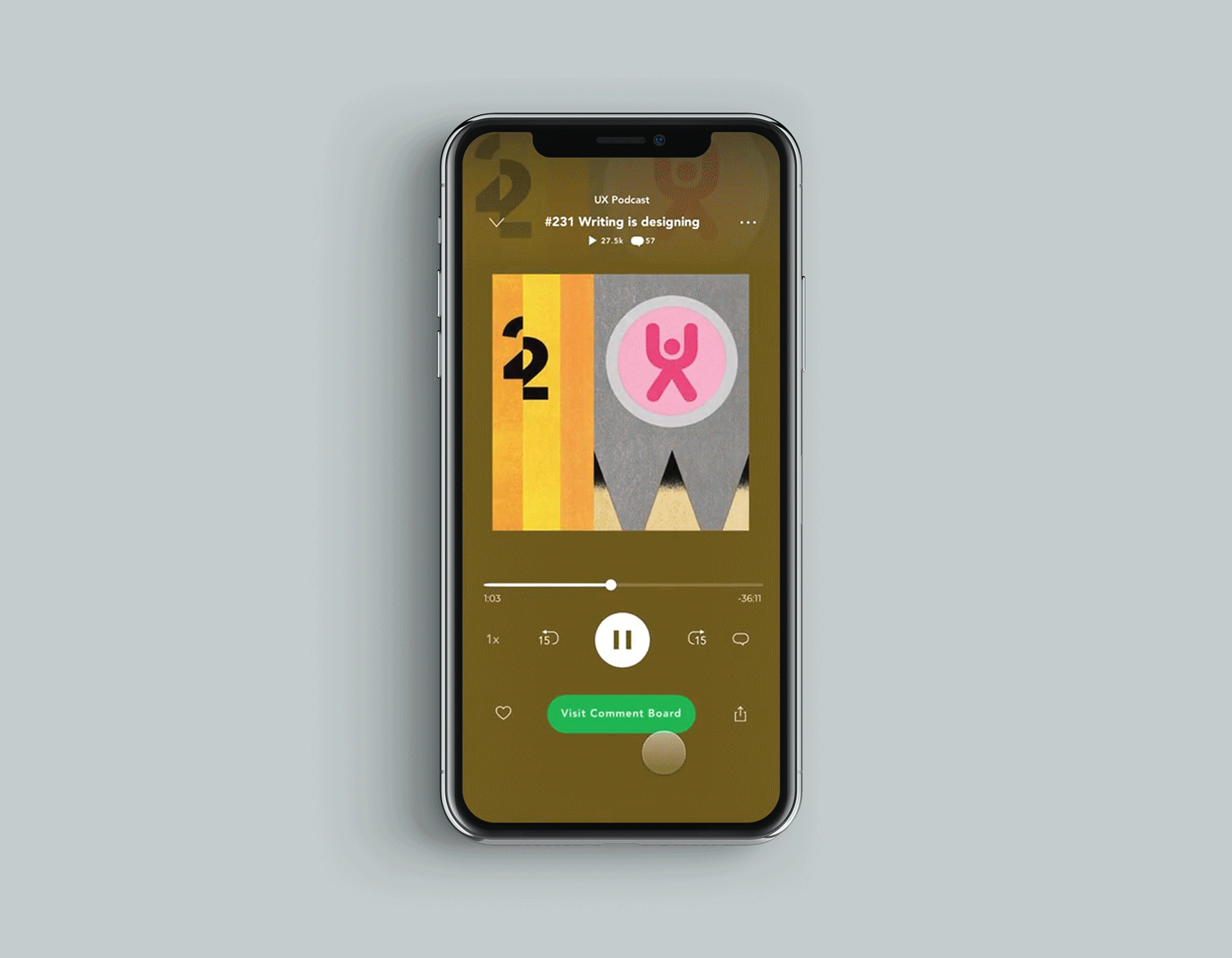 Comment board feature for Spotify animation motion graphics ui