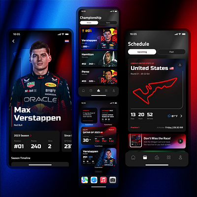 F1 Tracker App app car competition design f1 mobile mobile app mobile design race ui ui ux ux