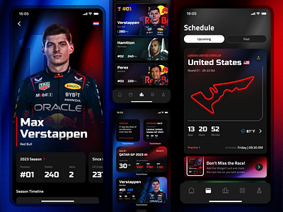 F1 Tracker App app car competition design f1 mobile mobile app mobile design race ui ui ux ux