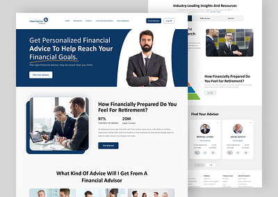 Financial Landing Page advisor agency branding design finance financial landing page graphic design illustration landing page logo ui ux website