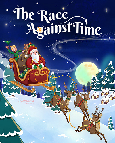 The Race Against Time author book cover children childrenstorybook christmas cover drawing illustration story storybook
