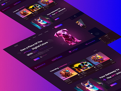 NFT Marketplace Landing Page bitcoin clean crypto cryptocurrency design digital art home page landing page landing page design minimal nft nft landing page design nft landingpage nft ui project ui uiux ux website websitedesign