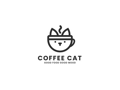 Coffee Cat Logo Design and Branding branding graphic design logo logo design logo maker logotype minimalist logo