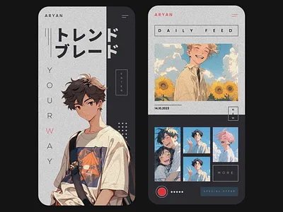 Anime Post App UI Design anime app design dailyui figma graphic design illustration ui design uiux user experience user interface uxui