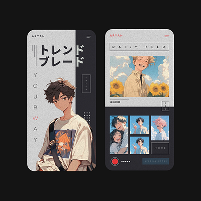 Anime Post App UI Design anime app design dailyui figma graphic design illustration ui design uiux user experience user interface uxui