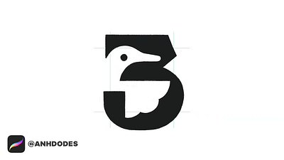 Negative Space Number 3 Duck logomark design process 3d anhdodes anhdodes logo animation bird logo branding design duck duck logo graphic design illustration logo logo design logo designer logodesign minimalist logo minimalist logo design motion graphics number 3 logo ui