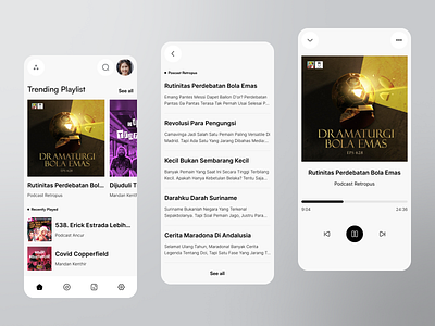 Podcast App Exploration app audio content app audio streaming app clean design live streaming app mobile podcast analytics podcast app podcast creator app podcast hosts app podcast listening podcast sharing app podcasthosting streaming streaming app ui ux