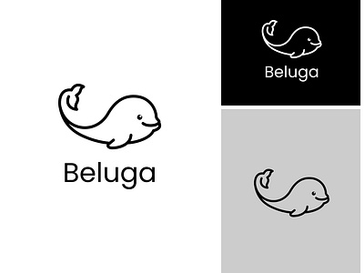 Beluga Whale Outline Simple Logo animal beluga branding design dolphin fish graphic design icon illustration lineart logo logo design marine minimal minimalist ocean outline sea simple whale