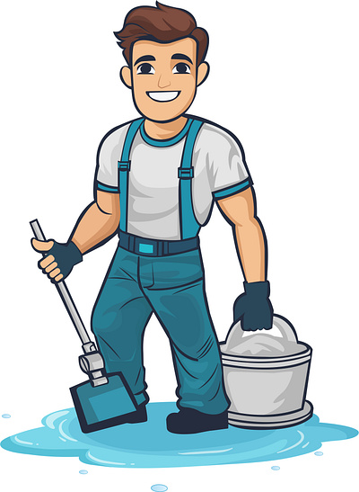 "Mascot Logo for Sparkling Shine Cleaners: Your Cleaning Hero!" janitorialservices