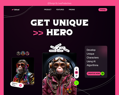 NFT app branding concept graphic design monkey nft ui web website
