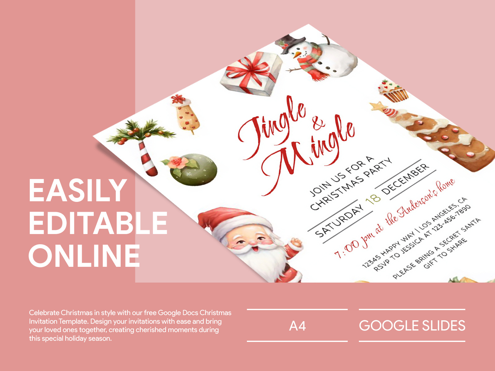 Christmas Invitation Free Google Docs Template by Gdoc on Dribbble, image size:1600x1200