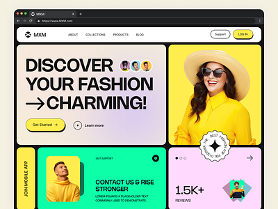 Fashion Brand Website Design branding cloths colorful deisgn e commerce e store fahsion hero section landing page online shop product retro shop ui uiux user interfaces user research ux web website