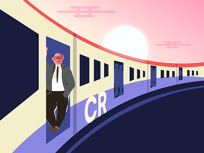 Travelling in Mumbai Local train 🚆 | Illustration 3d flat illustration flat vector gradient grain illustration local train mumbai perspective train ui ui design ui illustration vector