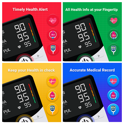 BP App creatives design 3d app design blood pressure monitor branding creatives design figma graphic design health tracker illustration logo screenshots ui uiux