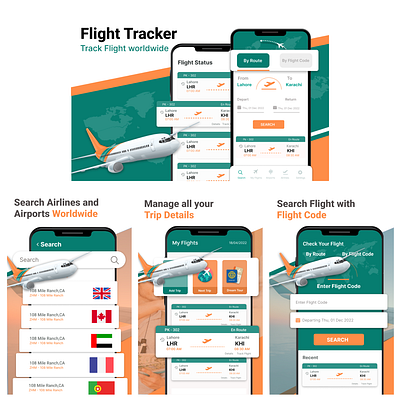 Flight tracker app app design creatives figma illustration logo screenshots ui uiux design