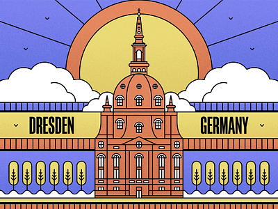 Dresden | Germany 🇩🇪 architecture artwork building church design dresden dresden germany europe frauenkirche germany graphic design illustration landmark line lineart monument vector