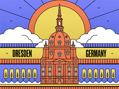 Dresden | Germany 🇩🇪 architecture artwork building church design dresden dresden germany europe frauenkirche germany graphic design illustration landmark line lineart monument vector