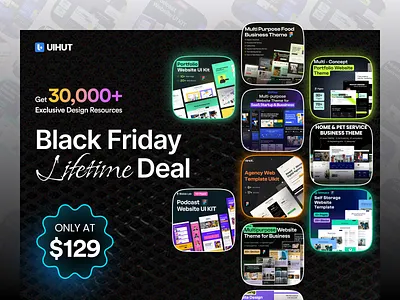 Black Friday Discount Deal - UIHUT blackfriday design discount free ui resource fridaydeal illustration landing page resource sale ui ui resource uihut web ui