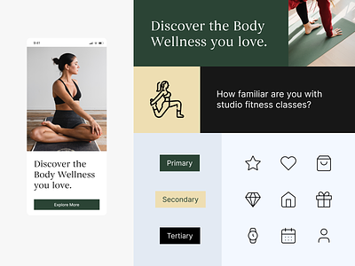 Energize: A Mood Board for Dynamic Physical Activity Class App android app design design mood ios modern mood board simple ui ui design