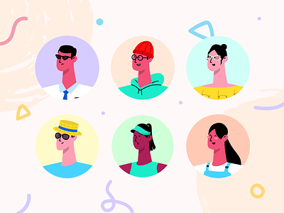 Profily - Aesthetic Avatar Creator 2d avatar builder character colorful creative creator design face flat glasses hair handdrawn hat illustration outfit people profile shirt user