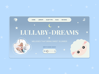 Lullaby website concept🌙 concept design dreams figma soft ui ux uxui uxuidesign