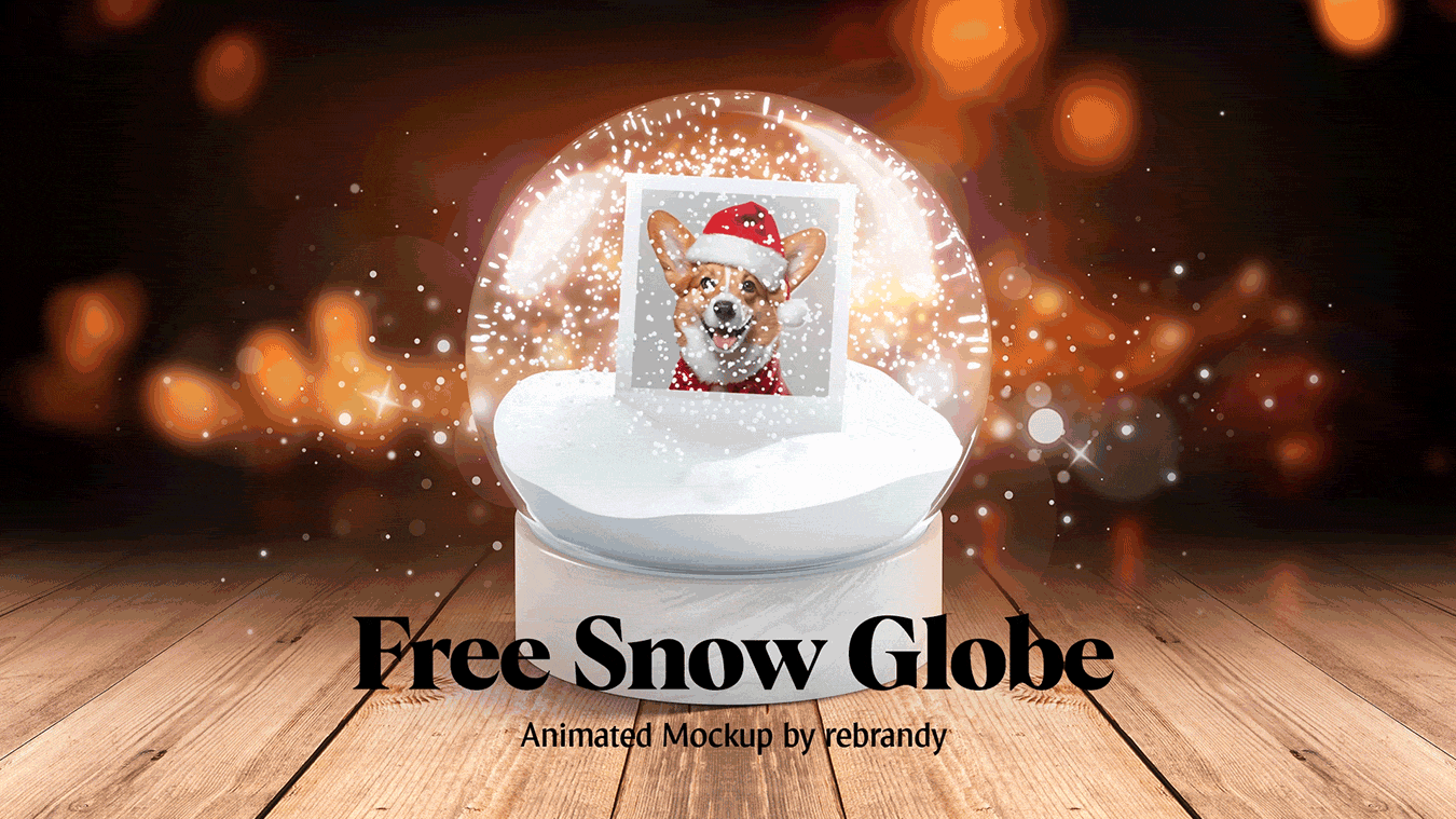 Free Snow Globe Animated Mockup decoration