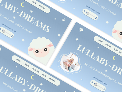 Lullaby website concept🌙 concept design figma soft ui ux uxui uxuidesign