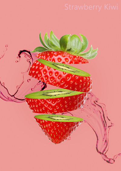 Photoshop - Strawberry+Kiwi 3d branding logo photoshop ui uiux ux