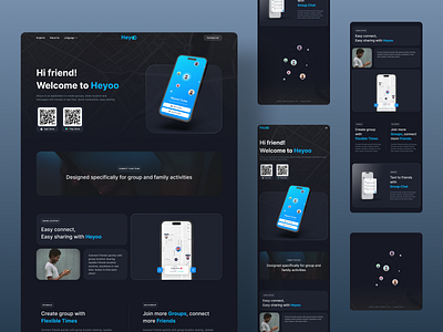 Landing page / Introducing the application app branding design gps graphic design logo mobile sharing ui ux visual