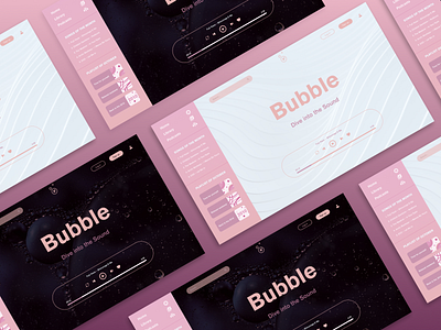 Bubble web player concept 🫧 concept design figma music ui ux uxui uxuidesign web webplayer