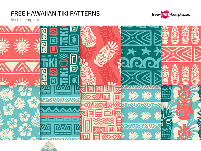 Free Hawaiian Tiki Patterns background patterns floral vector pattern free free patterns free psd freebie hawaii hawaiian pattern pattern pack pattern set patterns photoshop psd psd patterns template templates tiki tropical vector patterns free