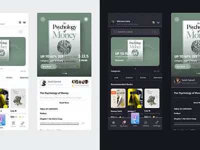 Book Reading App app design book reading app bookapp reading app ui uiux ux