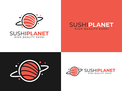 Sushi Planet - Logo Design ball brand identity business logo circle company logo creative food high quality logo design memorable modern planet simple space startup logo sushi vector versatile visual identity