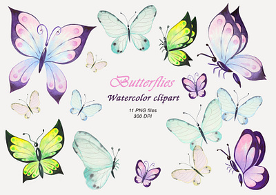 Watercolor set butterfly clipart butterflies butterfly butterfly watercolor colorful hand painted insect clipart insects nature pink butterfly png overlays romantic spring summer texture watercolor watercolor clipart watercolor texture
