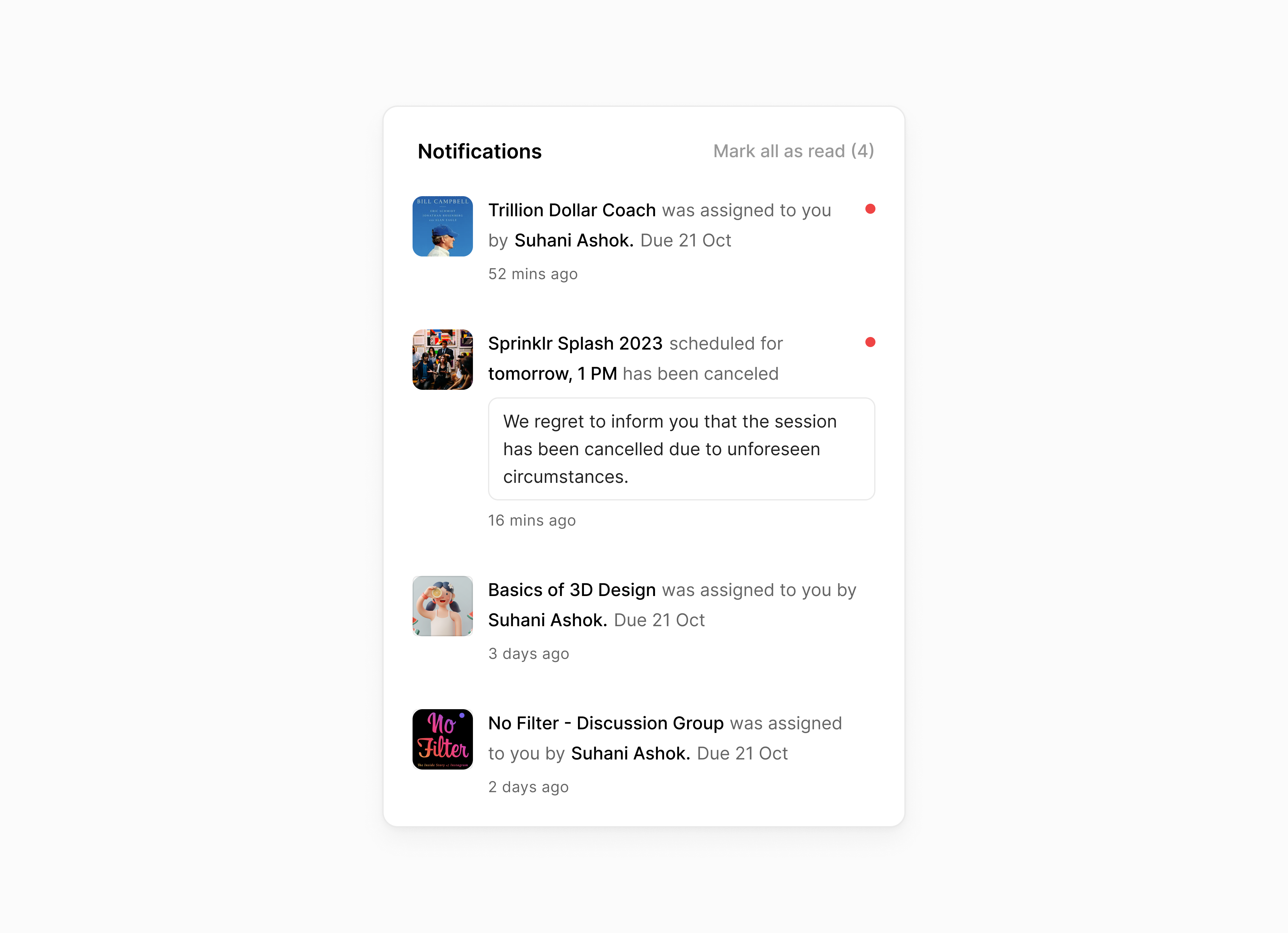 Notifications alerts clean component design system inbox lyearn menu messages minimalist notifications popover product design saas tray ui