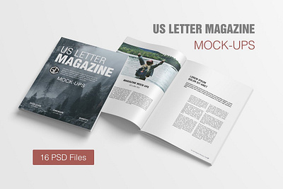 US Letter Magazine Mockup brochure catalogue magazine mockup photoshop presentation psd smart objects us letter magazine mockup