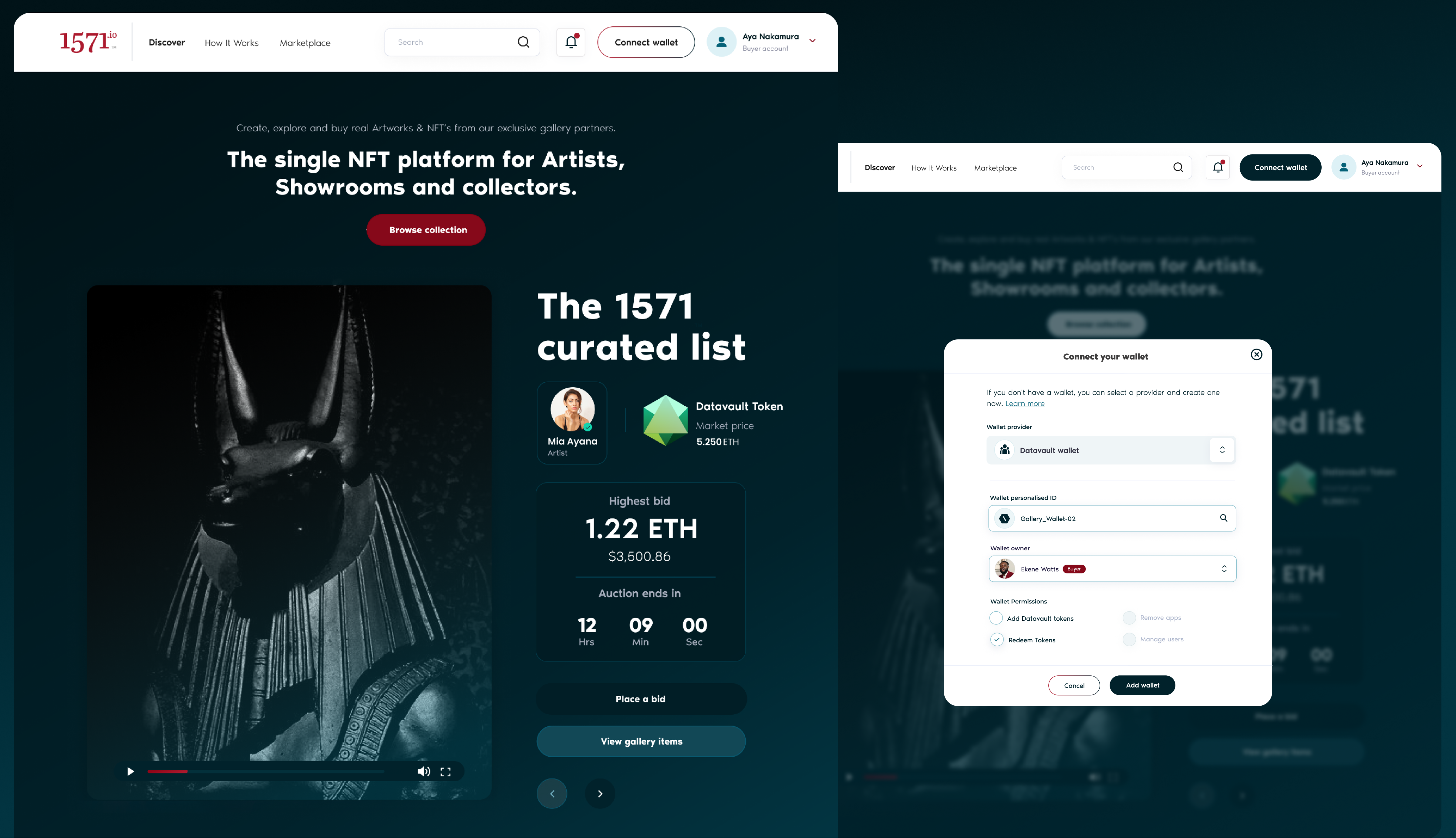 1571 Gallery NFT Platform landing branding crypto design interface design landing page nft ui uidesign web design