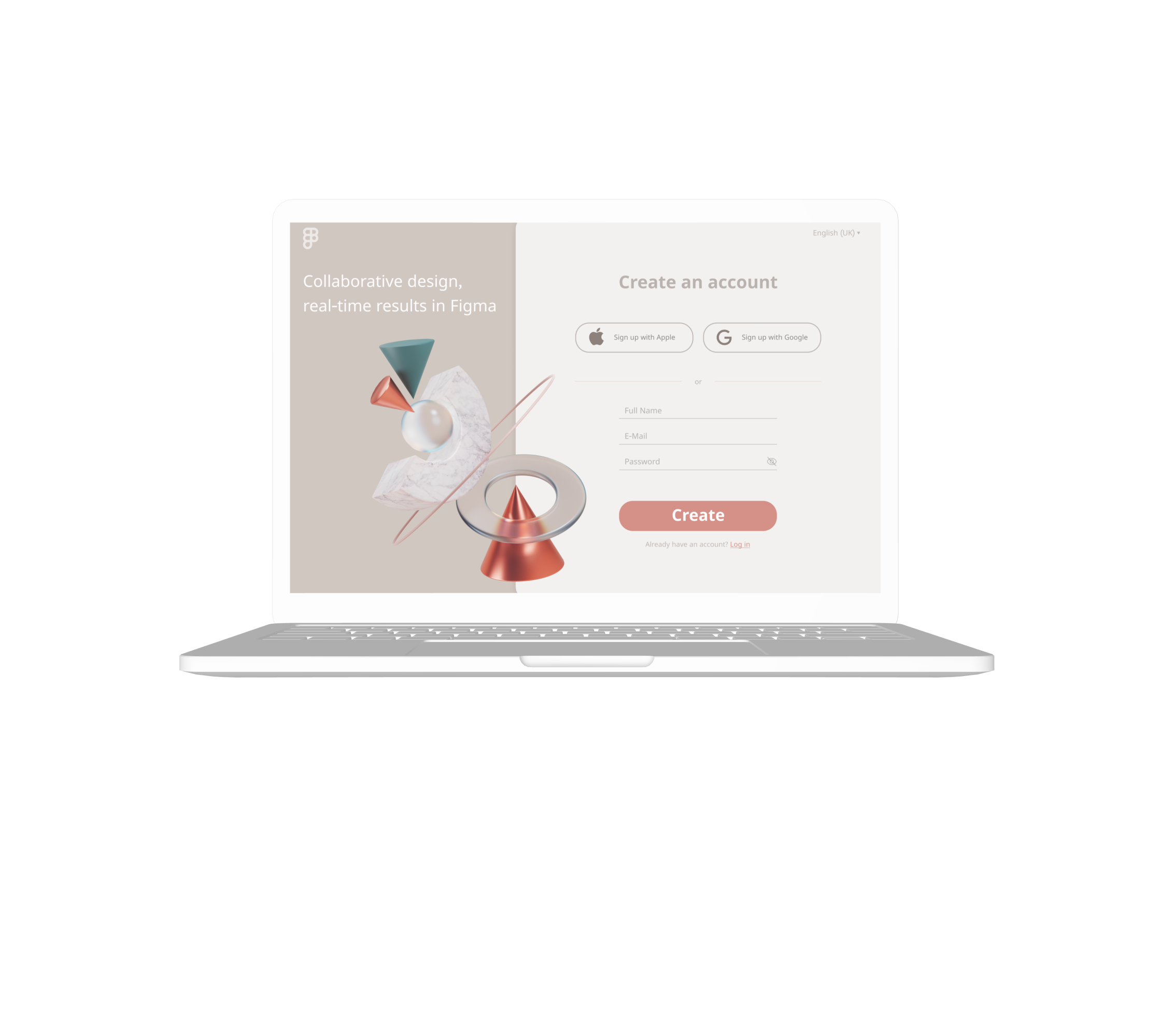 3D sign up tut uxui web design