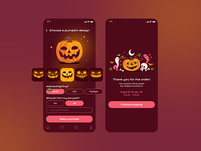 Custom pumpkins Halloween store app app boo concept design halloween happy halloween helloween app helloween store helloween store app illustration mobile app pumpkin store pumpkins pumpkins store pumpkins store app pumpkun pumpkuns shop ui uiux web