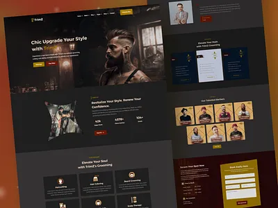 Barber Shops and Grooming Web Template barber shop barber ui kit landing page man grooming my ui shaloon ui ui online user interface web web design