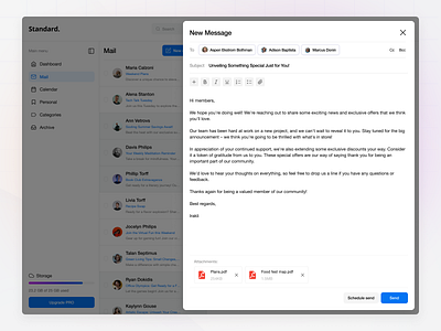 Email - New message attachments clean dailyui design email figma flat interface layout mail minimal new message ui ux web