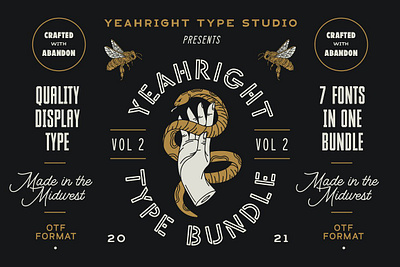 The Yeahright Type Bundle Vol 2 bold condensed bold display type font font bundle geometric handwritten narrow quality sans serif script stencil type typeface typography yeahright