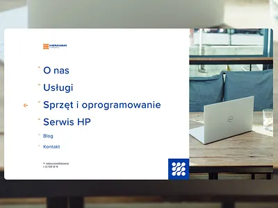 Henwar figma hp it menu over poland ui ux warsaw webdesign website