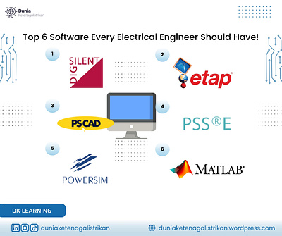 Top 6 software in Electrical Engineer application branding graphic design info learning poster